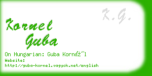 kornel guba business card